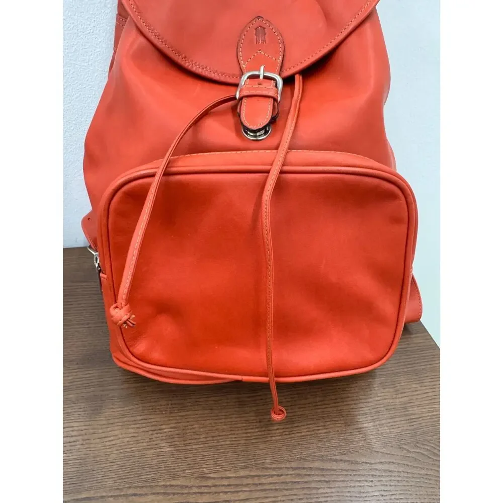 Brooklyn Industries Backpack ORANGE LEATHER BACKPACK (PU300THRIFTY